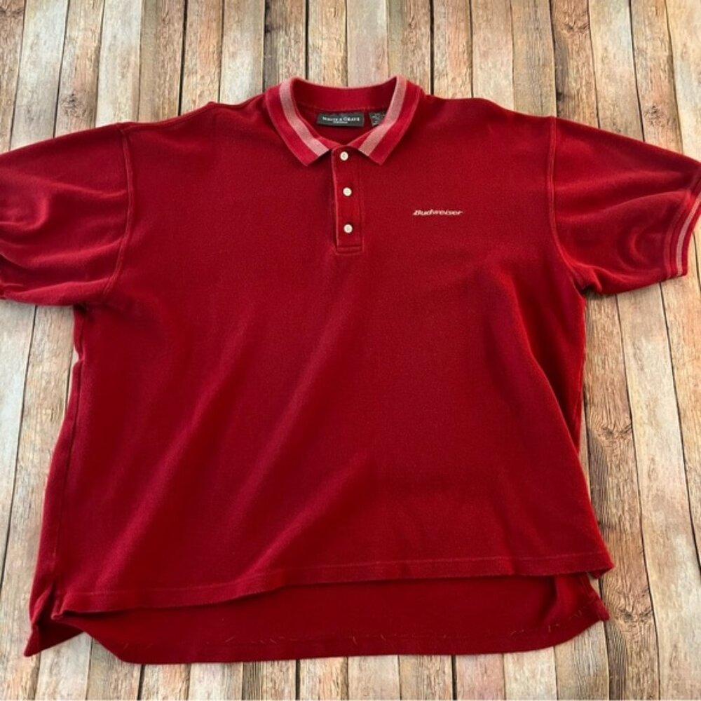 Vintage mens Budweiser short sleeve polo shirt | size XXL
